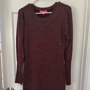 Betsey Johnson Metallic Wine Crewneck Sweater